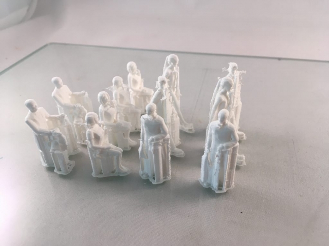 3D geprinte poppetjes voor een maquette inclusief support